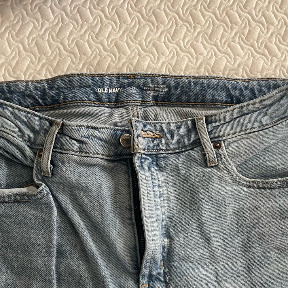 Old Navy Sky High Wide Leg Light Blue Denim